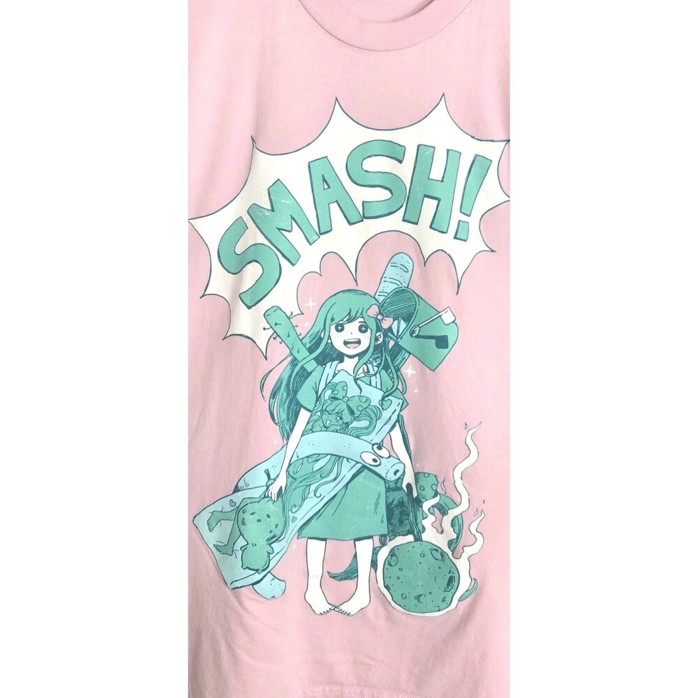 Omori Omocat Aubrey SMASH Anime Unisex Size XL Pink Tshirt
